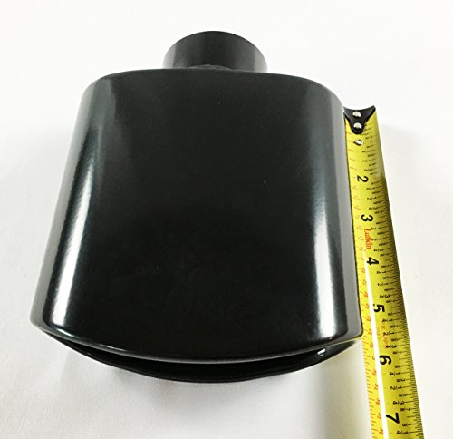 Exhaust Tip 2.25" Inlet 5.50 X 3.00" High 7.00" Long Double Wall Rolled Oval Split Resonated Black Stainless Steel Wsr55007-225-Bk-Rs-Ss Wesdon Exhaust Tip #TOP6