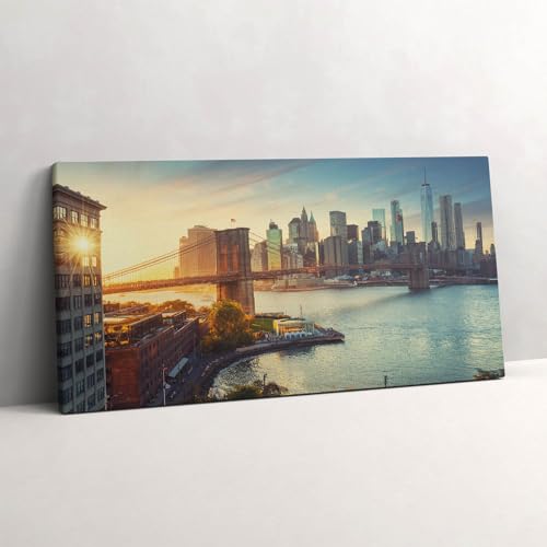 Peinture sur toile art mural 120x60cm tableau photo Pont de Brooklyn