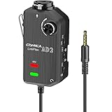 Comica LINKFLEX AD2 XLR/ 6.35mm Audio Preamp Adapter, with 48V Phantom Power, Real Time Monitor, Guitar Interface Microphone Preamp for iPhone, IOS, Android, Tablet and DSLR cameras