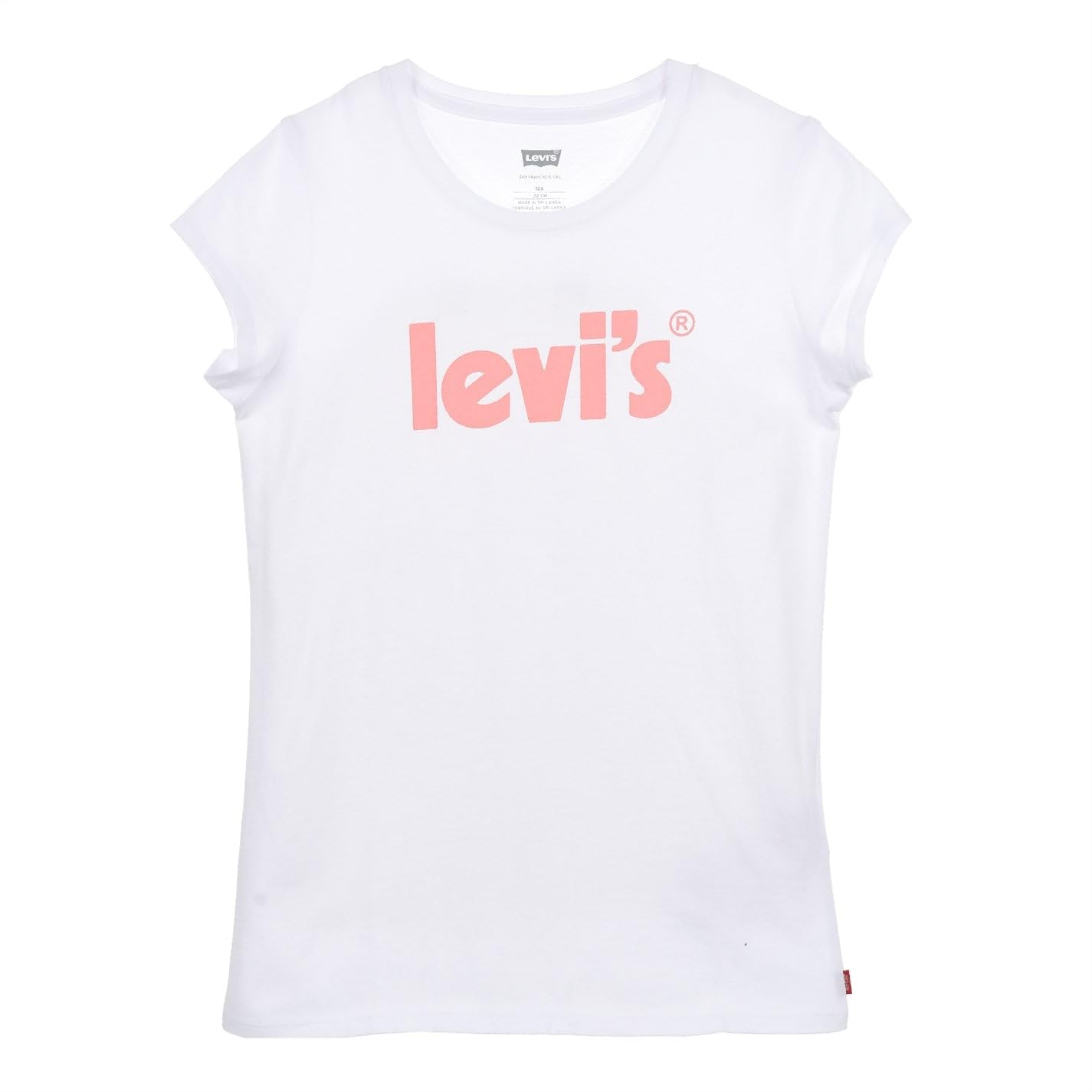 T-shirt Levi’s Pour Fille – Col Rond, Manches Courtes, Imprimé Poster – Tailles 2 à 8 Ans