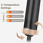 5 en 1 Ensemble de brosses pour sèche-cheveux, Fotgear 800W Chaud Air Styler de cheveux Auto Wrap Curlers Multi outils de collage des cheveux avec 3 Paramètres de température de niveau convenant pour le séchage à sec droit Lissage Volumisation