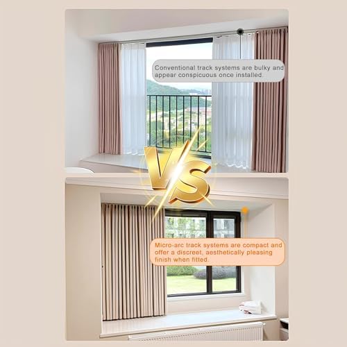 Heavy-Duty Aluminum Ceiling Track Set, Room Divider Rod for Privacy in Open Spaces, Ideal for Bathrooms & Bedrooms, Adjustable Length (280cm/2 * 140cm)