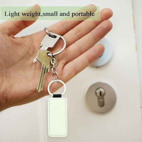Image of 12 Pcs Sublimation Blank Keychains,PU Leather White Keychains Ornament Pendants for Man Women Crafts Heat Transfer