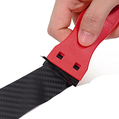 Image of EHDIS 1.5 inch Plastic Razor Scraper Tool with 10pcs Double Edged Blades for Adhesive Remover,Removing Labels Stickers Decals Taping on Glass Windows (Red)
