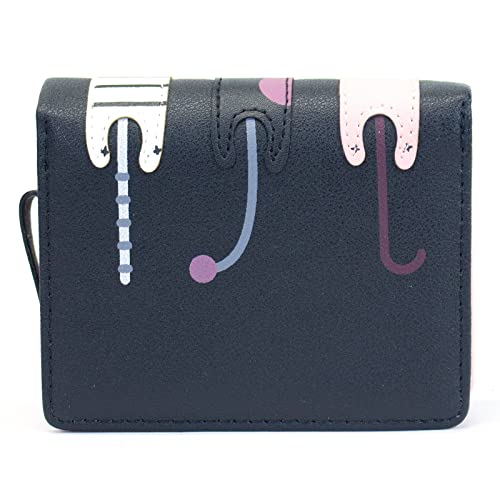 Valentoria® Birthday Gifts For Women's Mini Faux Leather Bifold 3 Cat Design Clutch Wallet (Black) #TOP6