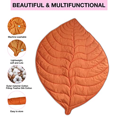 Baby Mat For Floor, Baby Play Mats For Floor, Tummy Time Mat, 100% Cotton Premium Leaf Mat, Baby Floor Mats For Crawling, Play Mat For Baby, Tummy Time Pillow, Machine Washable, Portable, And Compact #TOP1