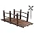 AHB 5FT Garden Bridge, Wooden Arc Bridge for Outdoors with Safety Railings Windmill, Stained Finished Wood Decorative Pond Bridge for Backyard Cream Farm (Wood)