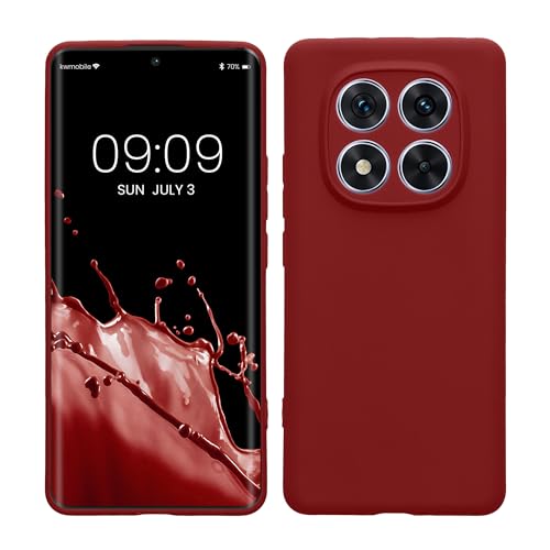 kwmobile Case Compatible with Xiaomi Redmi Note 14 Pro 5G / Poco X7 Case - Protective Slim TPU Phone Cover - Soft Matte Finish - Rhubarb Red
