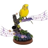 Jouets pour perroquets activés par le bruit - Oiseau parlant électrique avec branche d'arbre et fonctions de stimulation, jouet électronique pour oiseaux à placer sur le bureau et la décoration du
