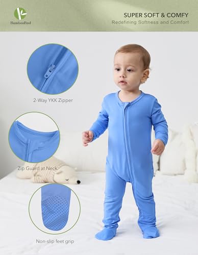 Baby Footie Romper Pajamas Unisex Newborn Infant Pjs Soft Rompers Viscose from Bamboo Sleepwear2