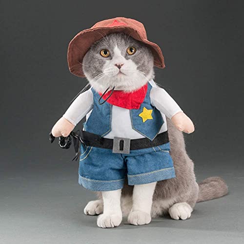 Sarekung Costume de Veste de Cow-Boy drôle Costumes très Mignons pour Les Petits Chiens Les Chats