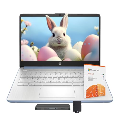 Image of HP Stream 14 inch Laptop with AI Copilot, Flagship for Students & Business, 13th Gen Intel 4-Core, 4GB RAM, 1.12TB Storage (128GB UFS + 1TB Docking Station), Office 365 1-Year, Win 11 S, Sky Blue