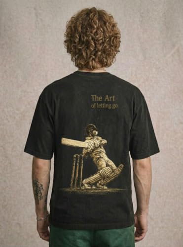 Image of Mens Black Drop Shoulder Round Neck Half Sleeve Graphic Printed T-Shirt | MS Dhoni T Shirt for Men Wicket Keeping Captain Cool Fan Tshirt MSD