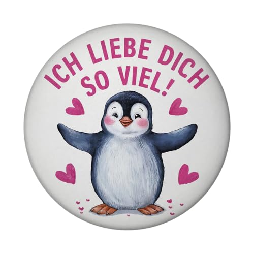 Pinguin ICH Liebe Dich Magnet für Tierfreunde lustiger Magnet für Tierfreunde und Romantiker mit Spruch