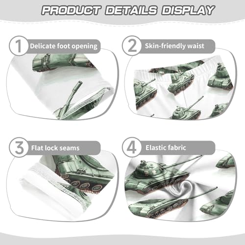 Boccsty Watercolor White Green Military Tank Girls Leggings Kids Yoga Pants Dance Active Tights 4T3