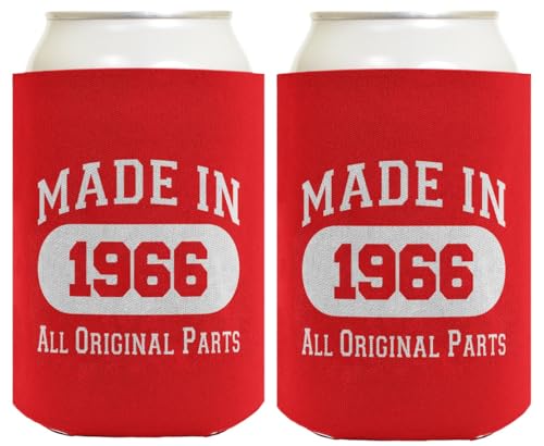 ThisWear Made In 1966 Original Parts Can Drink Coolers - 2-Pack Red