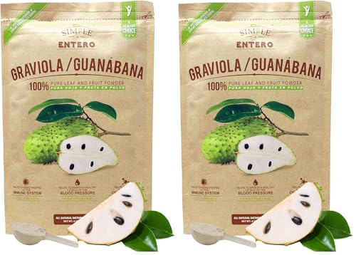 Simple y Entero Graviola/Guanabana, 100% Pure Leaf Powder, Helps You