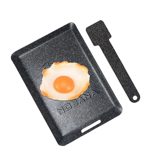 Sartén antiadherente de 23 cm, sartén antiadherente, sartén rectangular para parrilla, sartén cuadrada antiadherente, sartén cuadrada de aluminio fundido para hamburguesas, filetes, carne y verduras