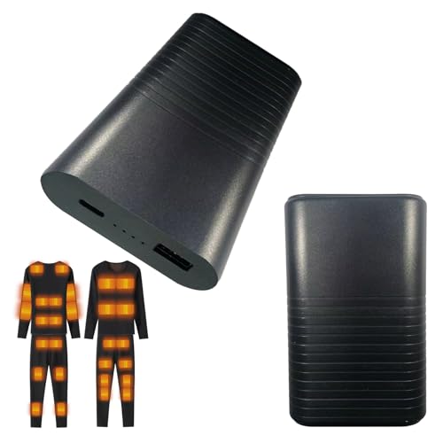 DriveNova 2 peças bateria para roupa interior aquecida 20000 mAh, 5 V 3A Power Bank com porta USB e Type-C, carregador portátil bateria para roupa aquecida, compatível com iPhone, iPad mais
