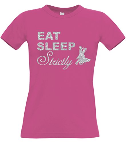 T-shirt rose ajusté pour femme Edward Sinclair imprimé paillettes taille 36
