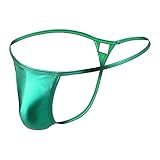 Sunaei Men's Sexy G-String Thong Tagless Solid Color T-Back Sissy Comfortable Briefs Cheeky Butt-Fla