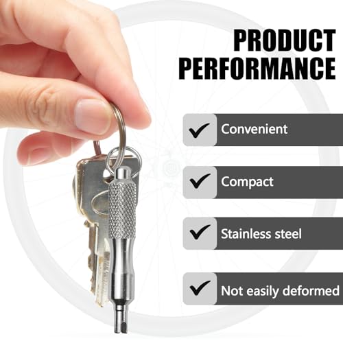 Image of Valve Core Removal Tool, Stainless Steel Tire Valve Core Removal Tool, Portable Tire Valve Stem Tool, Valve Stem Core Replacement Tool for Car Truck Bicycle Tire Repair Install