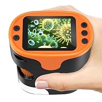 1000X Handy Digital Mikroskop für Kinder: 4K 2.0 Bildschirm Wiederaufladbar Mini Taschen Tragbares USB Trichome Mikroskope Science Kit mit Objektträger Set Geschenke für 4-12 Jährige