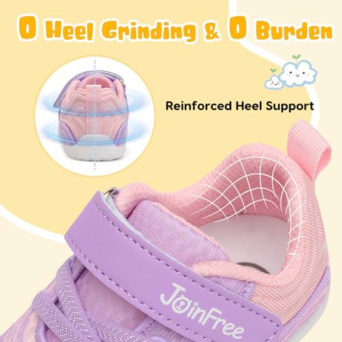 Joinfree Baby Shoes Boys Girls Breathable Infant Sneakers Non-Slip Rubber Sole Toddler Crib First Walker Shoes Tennis Running Pinkpurple 21-24 Months thumb #3