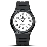 ⌚【RELOJ DE PULSERA PARA HOMBRES IMPERMEABLE】Los relojes para hombres son impermeables hasta 30 m/3 ATM, resistentes al agua todos los días, aptos para sudar, lavarse las manos y llover. NO bucear, nadar, tocar agua caliente ni presionar ningún botón en el agua. La carcasa con revestimiento IP Nunca se desvanecerá.
