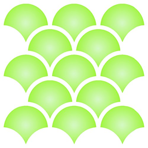 2 Fish Scale Stencil -16.5 x 16.5cm (S) - Reusable Large Allover Oriental Asian Trellis Lattice Pattern Wall Stencil Template