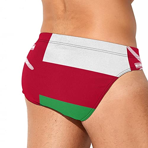 Calculay Oman Flag Men's Swimming Trunks,Beach Shorts Stretch Swimsuit Quick Dry2