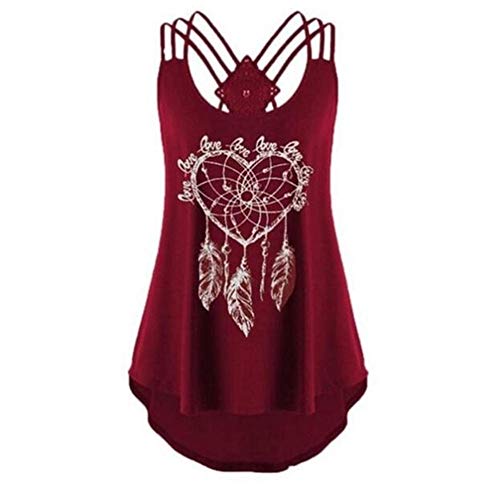 Preisvergleich Produktbild Sommer Damen U-Ausschnitt Slim Hollow Tie-Dye RüCkenfreier Riemen 3D-Druck HosenträGer T-Shirt