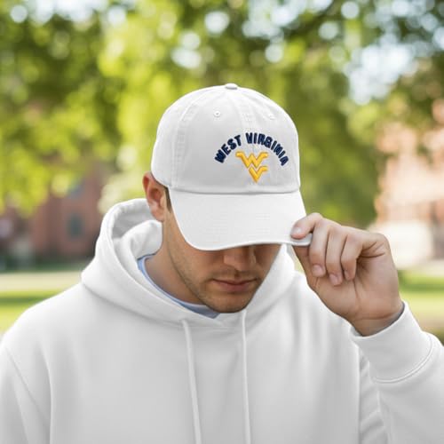 Gorra bordada West Virginia University ajustable blanca miniatura 5