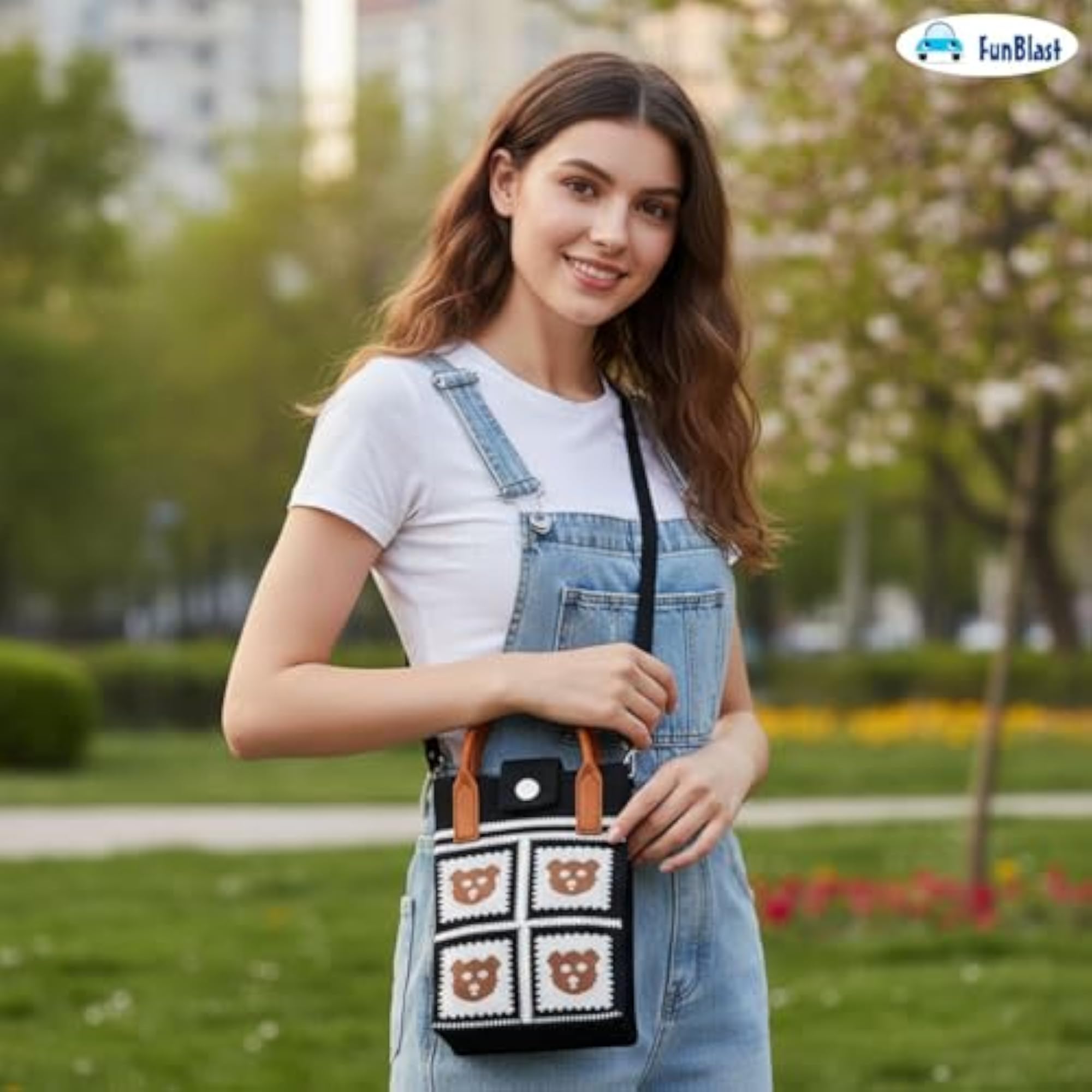 Stylish Crossbody Mobile Sling Bag with Silicone Handle