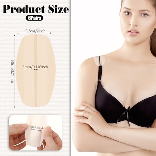 6 Pairs Bra Strap Pads Silicone Bra Strap Cushions Bra Strap Holders for Slipping Ease Shoulder Discomfort Slip Shoulder Pads Shoulder Protectors Pads Bra Strap Gel Pads for Bra Straps2