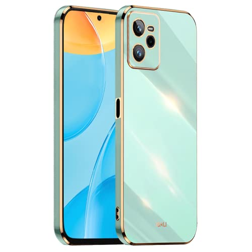 HONLEN Funda para Realme C35 / Realme Narzo 50A Prime (6.6' Inches), Carcasa de TPU de Silicona Suave, Diseño de Marco de Galvanoplastia - Verde