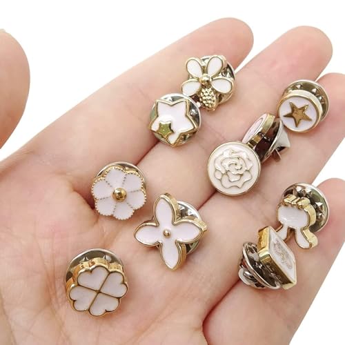Image of ARLICORPING 20Pcs Women Shirt Brooch Pearl No Sew Button Pins Instant Jeans Safety Pin
