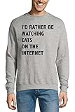 Photo Gallery i would rather be watching cats on the internet maglia in cotone felpa pullover jumper grigio xx-large Photo Gallery i would rather be watching cats on the internet maglia in cotone felpa pullover jumper grigio xx-large