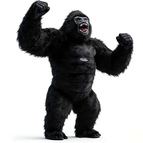 MASTAOUTDOOR Giant 8.2ft Inflatable Gorilla Costume Blow up King Kong Costume Plush Gorilla Mascot Suit for Halloween Parties & Events (black)