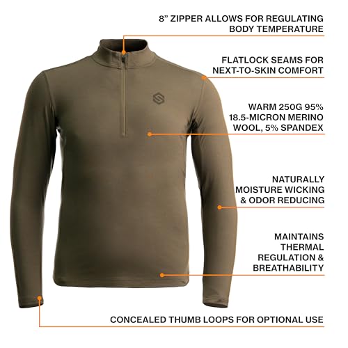 ScentLok Merino 250 1/4 Zip Base Layer Top3