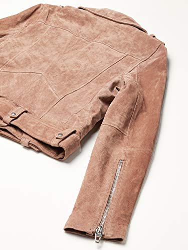 [BLANKNYC] womens Luxury Clothing Cropped Suede Leather Motorcycle Jackets, Comfortable & Stylish Coats, Coffee Bean, Medium - Thumbnail 7