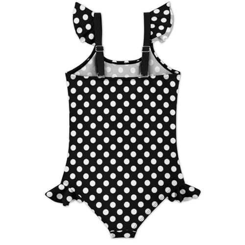Image of Girls One Piece Swimsuit Polka Dots Ruffles Swimwear Bathing Suits 3-12 Years