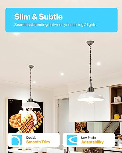 sunco 6 pack goof rings for 6 inch recessed lights flush mount white can light trim ring cover outer diameter 86 inch inner diameter 62 inch paintable surface matte finish