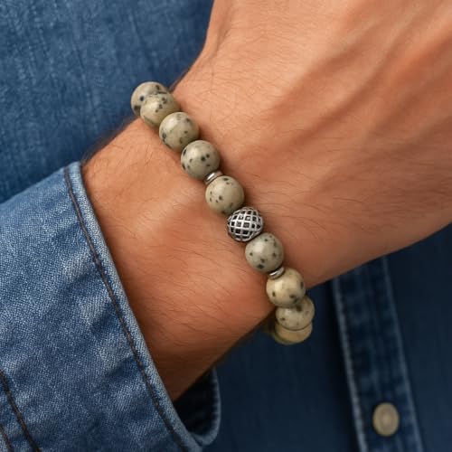 Image of THE MEN THING Natural Stone Bracelets - Adjustable Beaded Wristwear for Men & Boys (Multi-Design Collection)