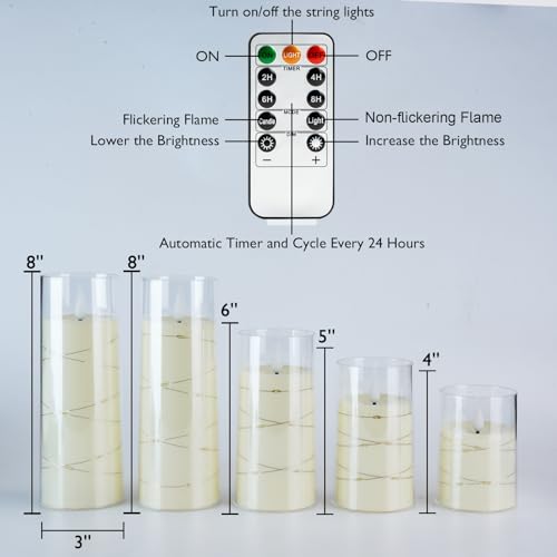 Homemory Flameless Candles With Embedded Star String Fairy Lights thumb #5