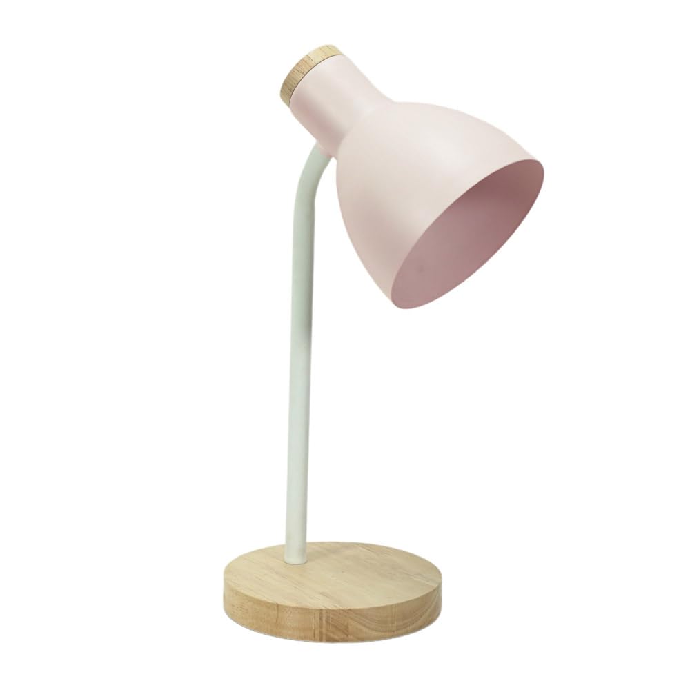 ValueLights | Blush Pink Metal Dome Shade Wooden Base Adjustable Task Reading Light Desk Lamp | Table Lamps, Home Décor & Improvement Essential