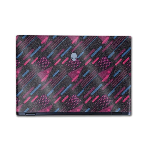 Image of Glossy Glitter Laptop Skin Compatible with Alienware M16 R2 (2024) - Magenta Rain - Premium 3M Vinyl Protective Wrap Decal Cover - Easy to Apply | Crafted in The USA by MightySkins