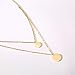 AnazoZ Colgantes Mujer Acero Inoxidable Doble Capas Redondo Collar Oro
