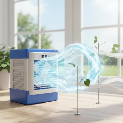 Image of Drumstone (𝐒𝐩𝐞𝐜𝐢𝐚𝐥 𝟏𝟓 𝐘𝐞𝐚𝐫𝐬 𝐖𝐚𝐫𝐫𝐚𝐧𝐭𝐲) Desert Air Cooler for Home with Large Water Tank, Portable High Airflow Cooling Fan, Powerful Air Throw, Energy Efficient Air Cooler.