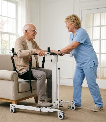 VOCIC Electric Transfer Lift, Foldable Patient Lift Transfer Chair, Lift Assist Devices for Seniors, Transfer Lift for Home Car, AY06